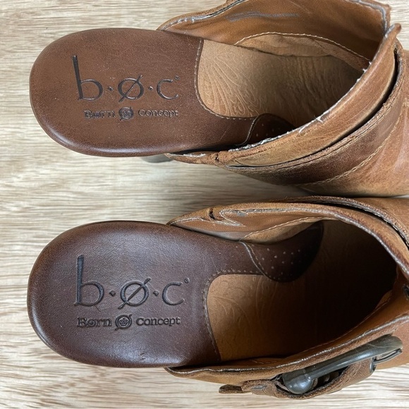 BORN CONCEPT Brown Leather Heeled Mules - Picture 10 of 13